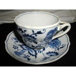 2pc  Vintage Blue Danube Cup and Saucer Japan Blue White Porcelain